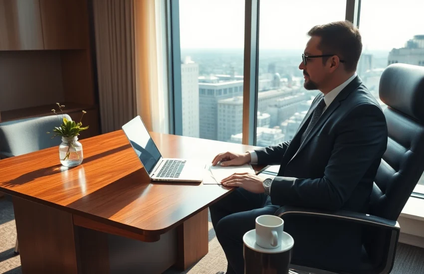 Headhunter in einem modernen Büro, der mit einem Klienten spricht, um Fachkräfte zu rekrutieren.