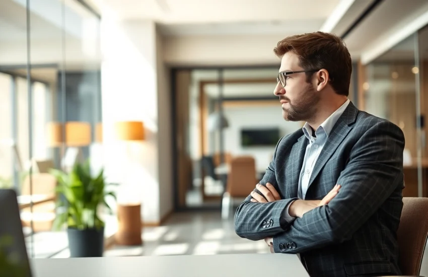 Professioneller Headhunter Mannheim berät Klienten in einem modernen Büro.