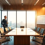 Headhunter Agentur mit professionellem Berater in hellen Büros