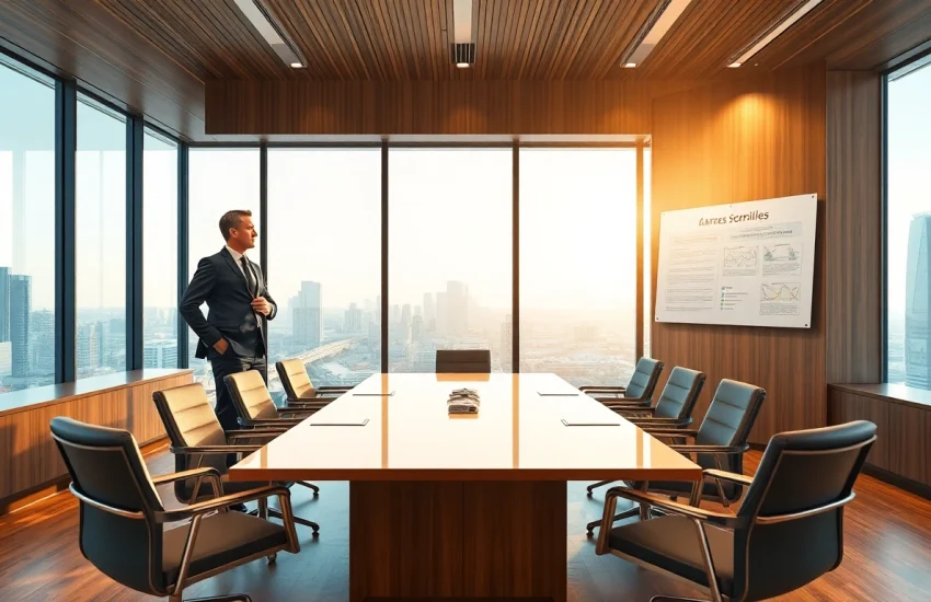 Headhunter Agentur mit professionellem Berater in hellen Büros