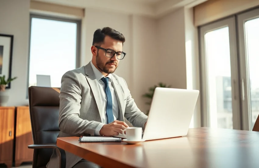 Headhunter arbeitet in einem modernen Büro für Personalvermittlung.