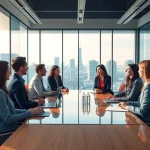 Professionals collaborating in a modern office showcasing Headhunter Berlin connections.