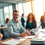 Headhunter Wiesbaden consulting clients in a professional office setting.