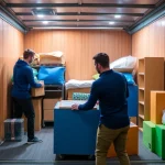 Umzugsunternehmen Leverkusen: Möbel verpacken mit Sorgfalt durch erfahrene Umzugshelfer.