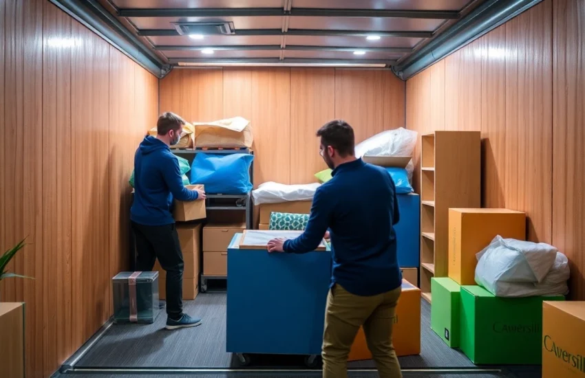 Umzugsunternehmen Leverkusen: Möbel verpacken mit Sorgfalt durch erfahrene Umzugshelfer.