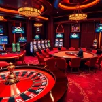 Players enjoying the casino experience at Do666 with vibrant slot machines and a roulette wheel.