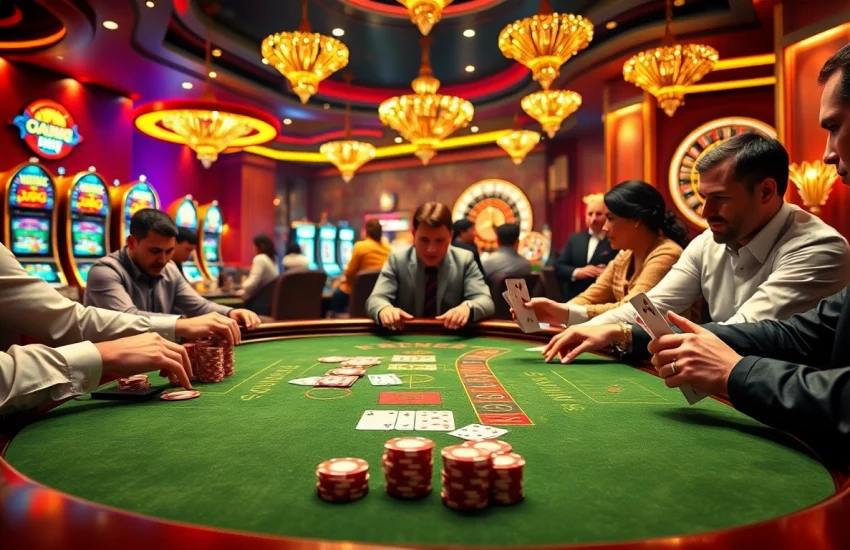 Experience high-stakes blackjack at https://bj66.at, where skilled players engage in strategic gameplay at a luxurious casino.