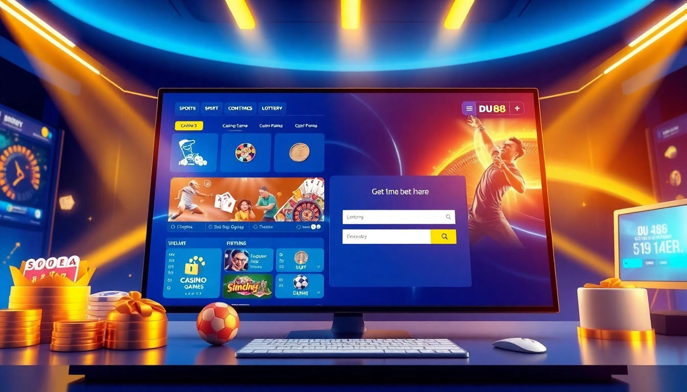 Engaging online betting scene showcasing nhà cái du88 interface with vibrant colors.