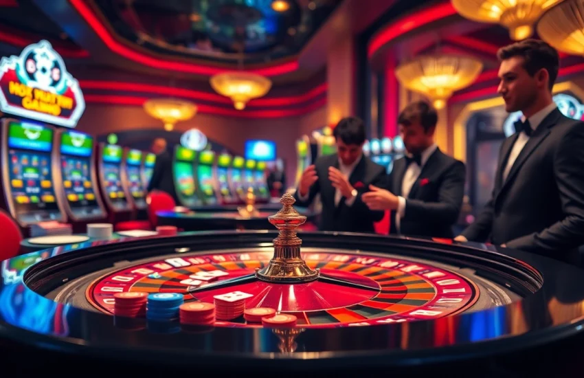 Engaging scene of gamblers assessing soi kèo phạt góc at a high-stakes casino table.