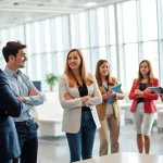 Headhunter IT merging talent with opportunities in a vibrant office.