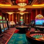 Experience Giới Thiệu ABC8’s luxurious online gambling environment with interactive tables and vibrant slot machines.
