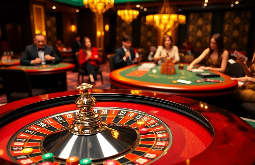 Zing88 casino interface displaying energetic poker and roulette action with vibrant chips.