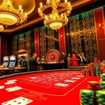 Experience the thrilling action at Thabet77 with vibrant casino tables and excited players.