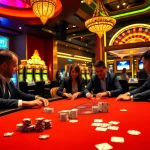 Exciting poker game at tg88 casino with vibrant atmosphere and luxury elements.