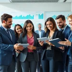 Headhunter Schweiz im modernen Büro, Team arbeitet an Rekrutierungsstrategien.