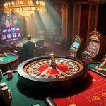 The thrilling atmosphere of https://oxbet.channel/ showcasing a luxurious casino scene with roulette, poker, and vibrant slot machines.