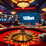 Experience the thrill of high-stakes poker and roulette at 12Bet's luxurious casino scene.