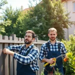 Hausmeisterservice München: engagierte Mitarbeiter bei der Pflege eines Wohngebäudes.