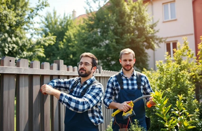 Hausmeisterservice München: engagierte Mitarbeiter bei der Pflege eines Wohngebäudes.