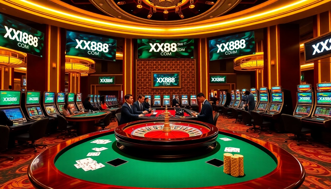 Engage in thrilling gambling action at XX88.COM with vibrant roulette tables and professional dealers.