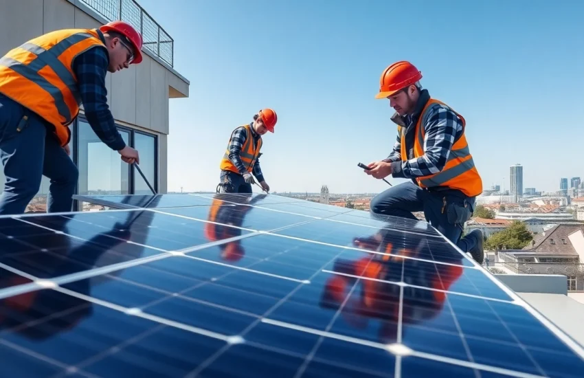 Solar Wien专业的太阳能电池板安装场景，展现可持续发展。