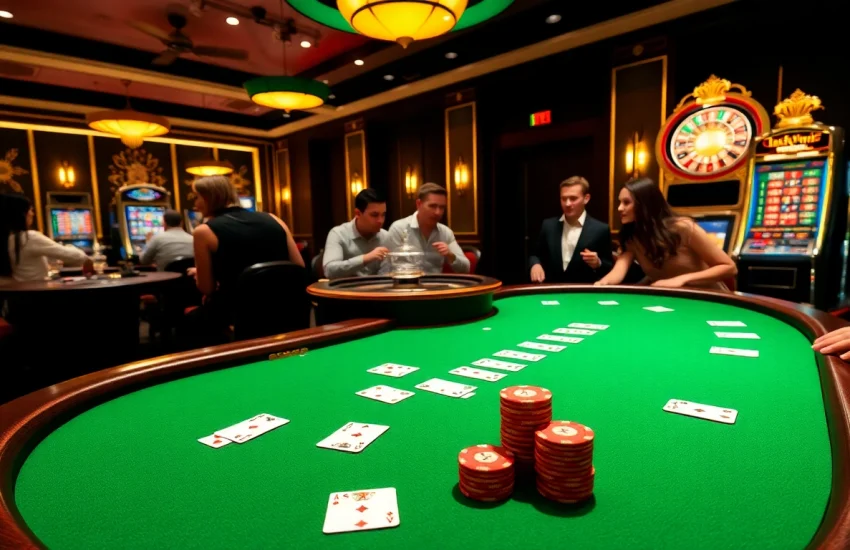 Luckywin.com casino scene showcasing exciting poker action and vibrant slot machines at https://luckywin.tech/.