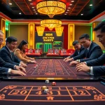 Tài xỉu MD5 gaming table with players placing bets, showcasing excitement in a casino.