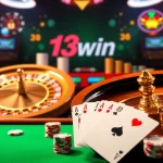 Experience the thrill of live gaming at 13win.com with an action-packed casino scene.