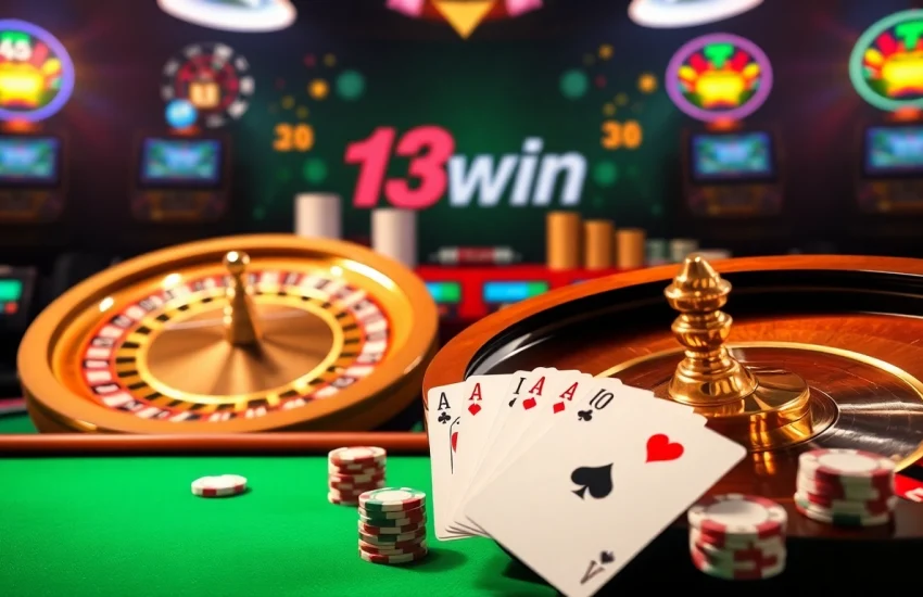 Experience the thrill of live gaming at 13win.com with an action-packed casino scene.
