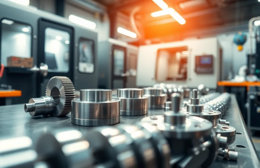 Eindrucksvolle drehteile in einem modernen Produktionsprozess illustrieren Präzision und Qualität.