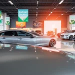Auto kaufen im modernen Autohaus mit vielfältiger Fahrzeugauswahl und einladendem Ambiente.