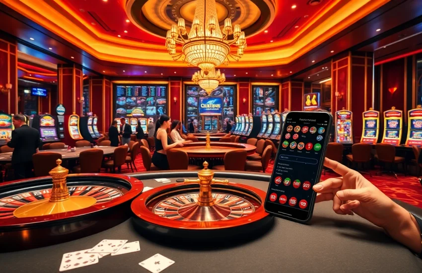 Experience the excitement of online gambling with nhà cái win78 at a luxurious casino setting.