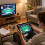 Engaging in online casino gaming at https://bet88.company/ with a warm atmosphere and strategic notes.