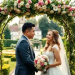 Hochzeitsfotograf München, capturing an emotional wedding ceremony in a beautiful Munich garden.