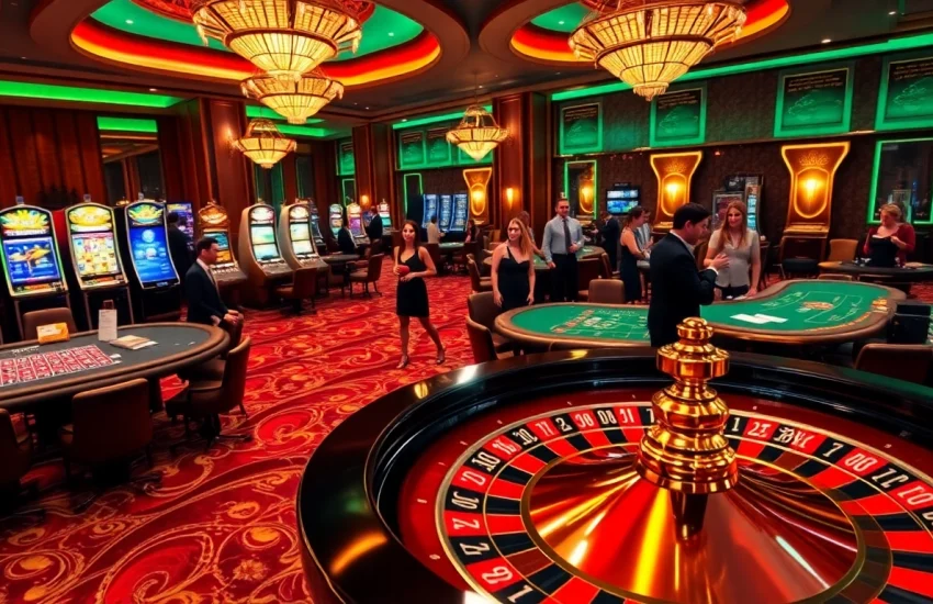 Engaging casino scene showcasing the excitement of gambling at https://s8mx.com/ with roulette and poker games.