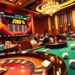 Players enjoying a thrilling BJ66 online casino experience showcasing poker tables and vibrant gaming action.