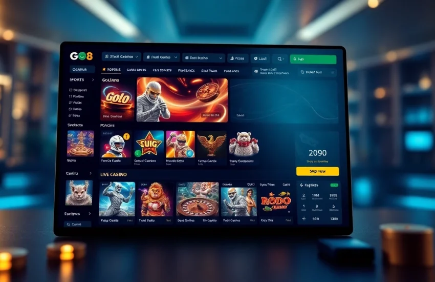 Experience the innovative online gambling interface at https://go8s.bio/, showcasing slots, sports betting, and live casino games.