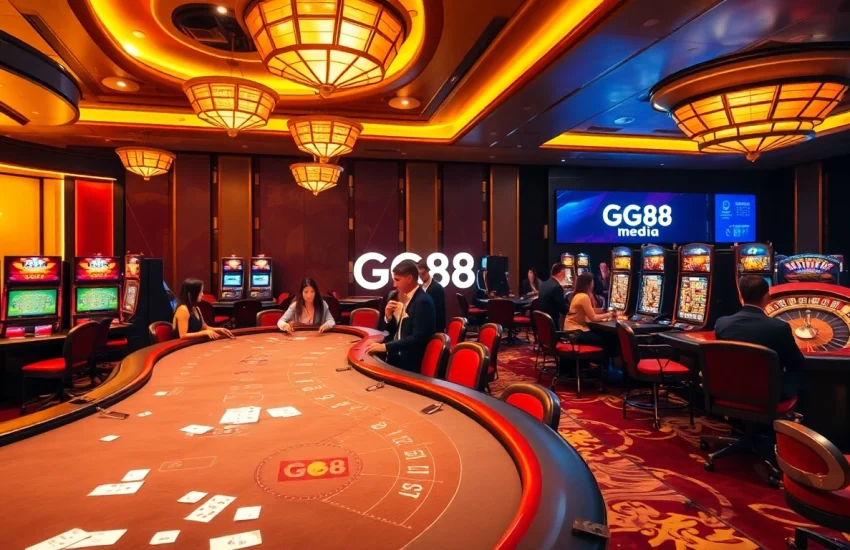 Experience thrilling gameplay at GG88 media's vibrant casino scene with high-stakes poker tables.