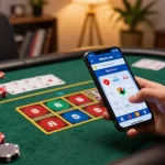 Engaging gaming setup showcasing the poker interface of https://98winn.net/ on a smartphone, emphasizing strategic play.