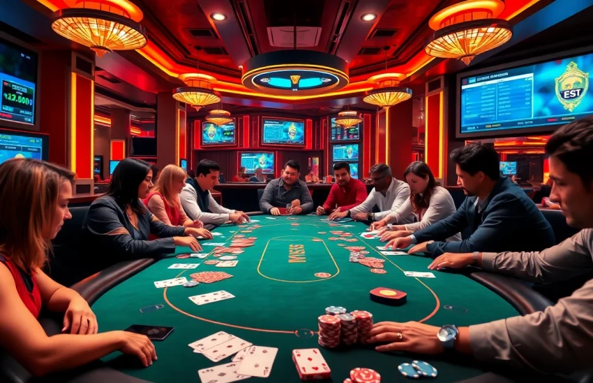 Explore an exciting online gaming scene at https://autos.jpn.com/ featuring diverse players at a virtual casino.