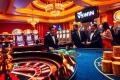 VSWIN players engaged in thrilling roulette action at an upscale casino.