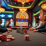 Players enjoying poker at a luxurious casino, showcasing an exciting vipwin experience.