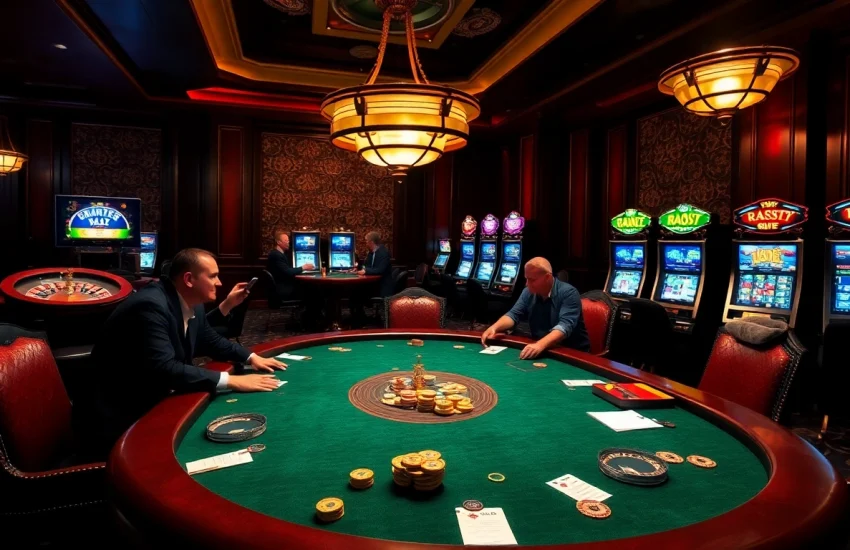 Engaging table game scene at https://f8bet11.net/ showing poker action and vibrant casino settings.