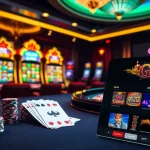 Experience the thrill of Go8 with vibrant casino visuals featuring poker chips and roulette.