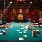 SC88 poker scene with players, chips, and roulette wheel showcasing excitement.