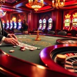Players engaging in high-stakes poker at 8kbet.com casino table with dazzling lighting.