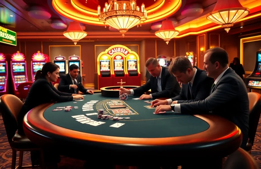 Experience the thrill of winning at km888 with a lively casino scene featuring poker and roulette.
