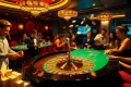 Experience the thrill of gaming at MM88 Casino with roulette and lively gamblers.
