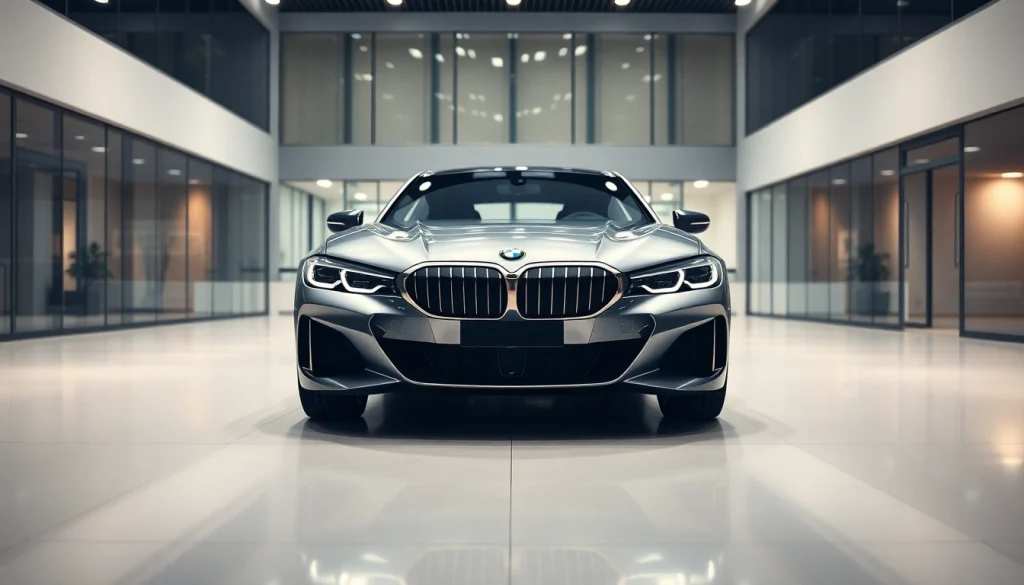 BMW kaufen: An elegant showroom showcasing a sleek BMW model, illustrating luxury and style.