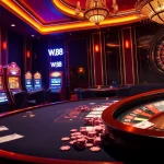 W 88 poker players engaging in a thrilling game amidst vibrant casino vibes.